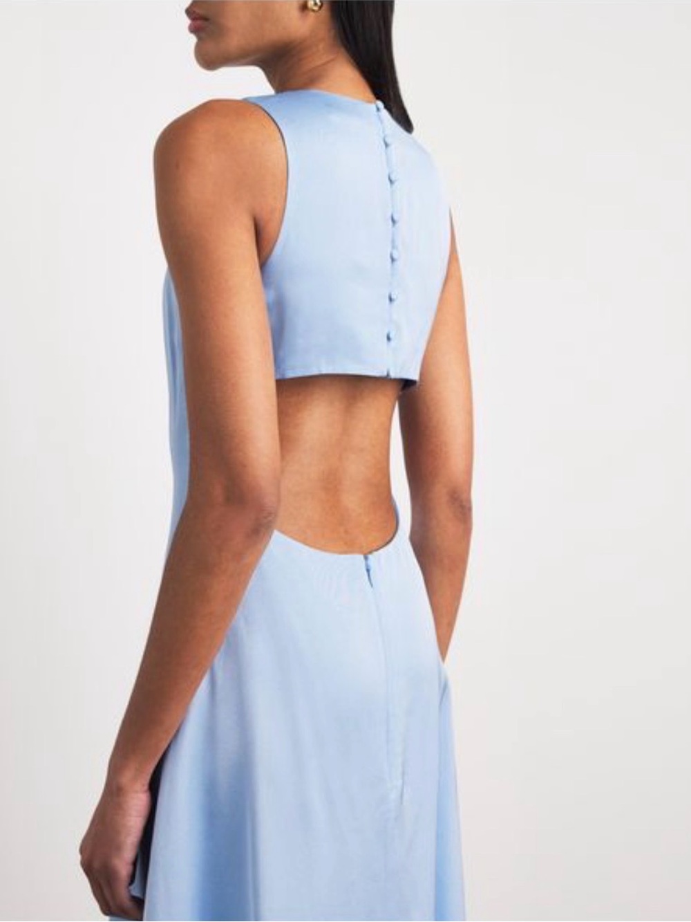 Maje Powder Blue Backless Midi Dress size 38/US 4